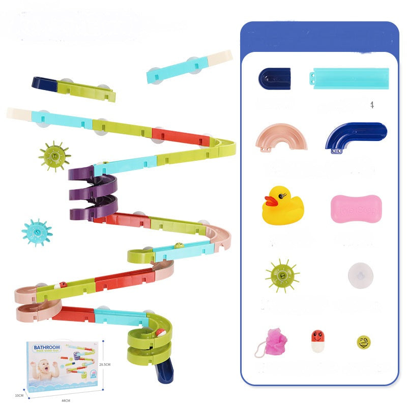 Bath Toys Wall Suction Cup Marble Race Run Track Game