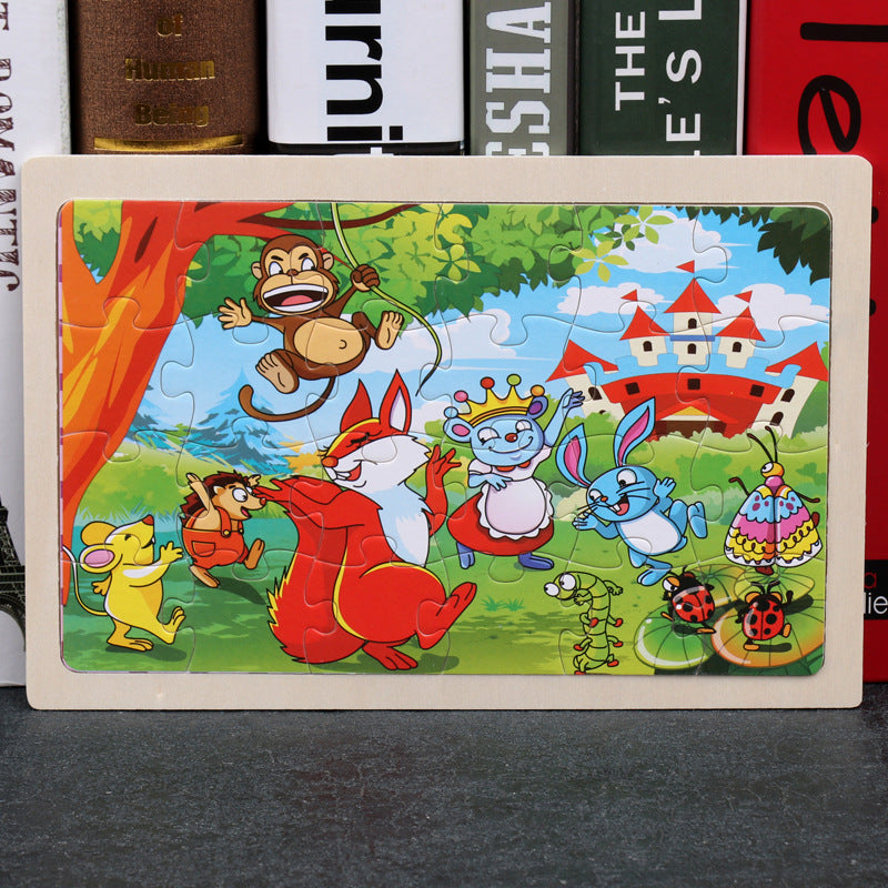 80PCS wooden educational animal puzzles for toddlers/children