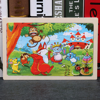 80PCS wooden educational animal puzzles for toddlers/children