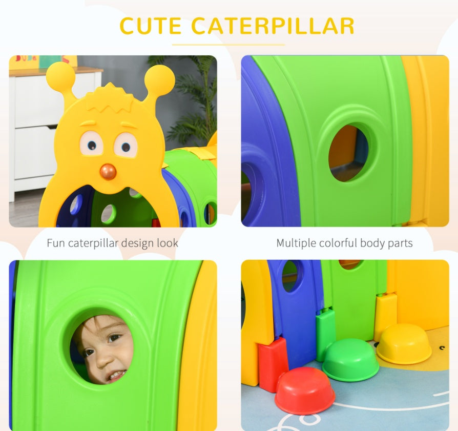Kids Outdoor Play Tunnel , Multicolor 59 Inches Long, Non-toxic PP, For 3-6 Years Old