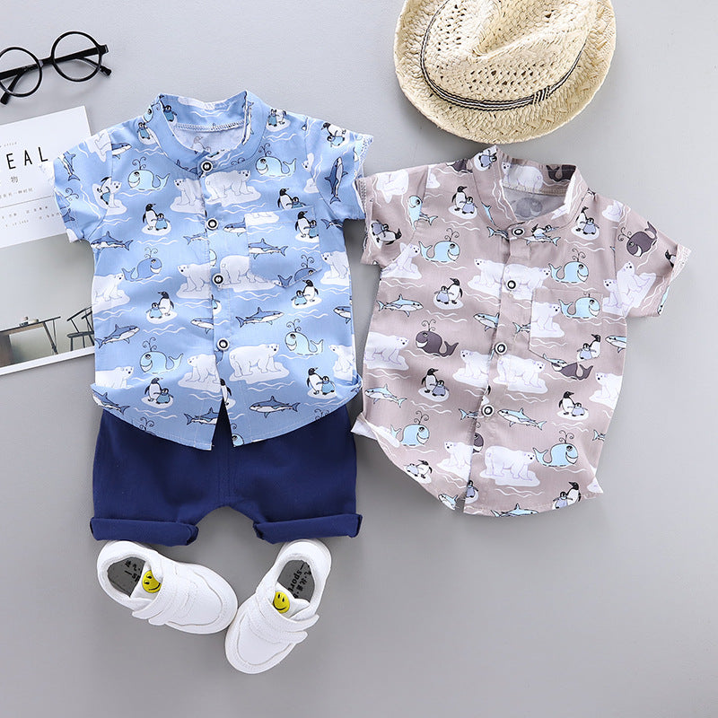 infant Boy's Summer Suit short sleeve Shirt