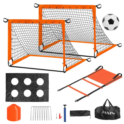 Kids Soccer Goals Portable Soccer Training Equipment With Cones Agility Ladder Target Carry Bag For Toddler/Kids Outdoor Sport Play