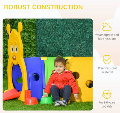 Kids Outdoor Play Tunnel , Multicolor 59 Inches Long, Non-toxic PP, For 3-6 Years Old