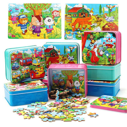 80PCS wooden educational animal puzzles for toddlers/children