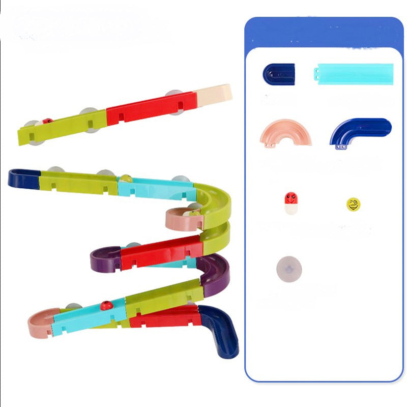 Bath Toys Wall Suction Cup Marble Race Run Track Game