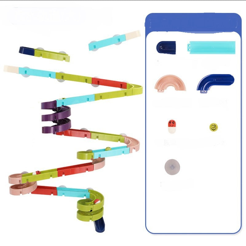 Bath Toys Wall Suction Cup Marble Race Run Track Game