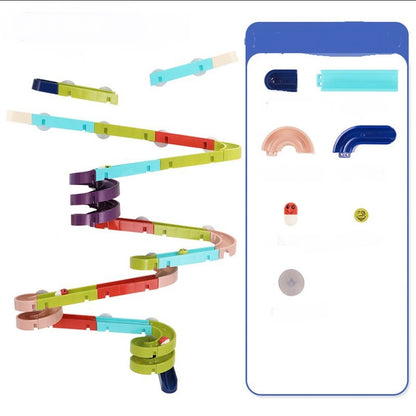 Bath Toys Wall Suction Cup Marble Race Run Track Game
