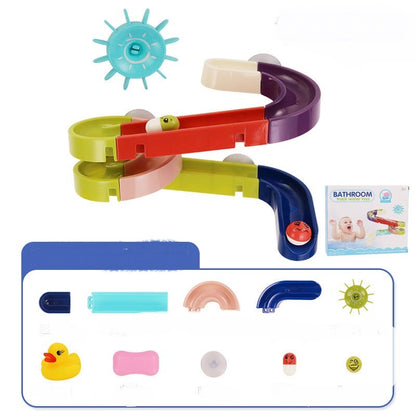 Bath Toys Wall Suction Cup Marble Race Run Track Game