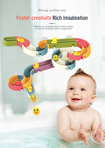 Bath Toys Wall Suction Cup Marble Race Run Track Game