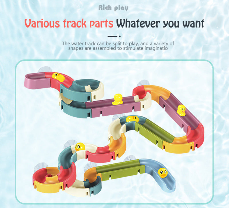 Bath Toys Wall Suction Cup Marble Race Run Track Game
