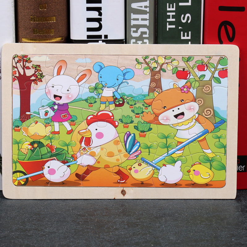 80PCS wooden educational animal puzzles for toddlers/children