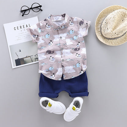 infant Boy's Summer Suit short sleeve Shirt