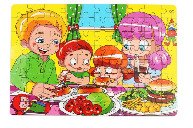80PCS wooden educational animal puzzles for toddlers/children