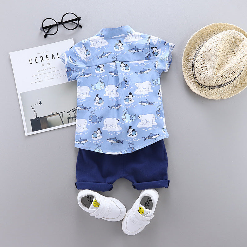 infant Boy's Summer Suit short sleeve Shirt