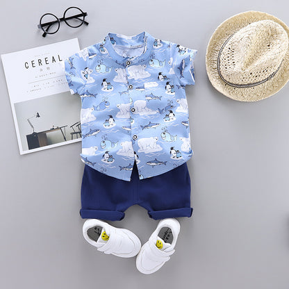 infant Boy's Summer Suit short sleeve Shirt