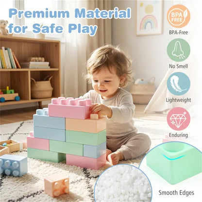 64 PCS Building Blocks Set For Toddlers 18+ Months, BPA-Free