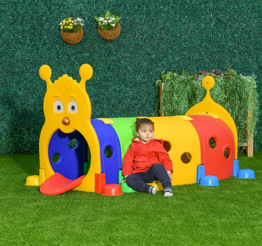 Kids Outdoor Play Tunnel , Multicolor 59 Inches Long, Non-toxic PP, For 3-6 Years Old
