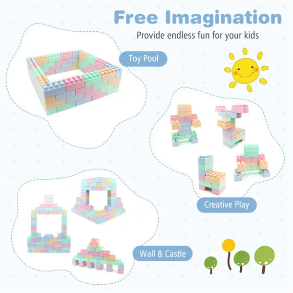 64 PCS Building Blocks Set For Toddlers 18+ Months, BPA-Free