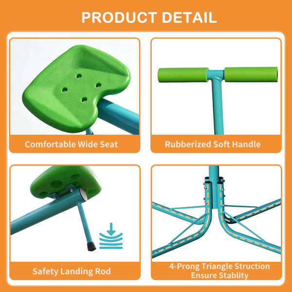 Seesaw, Swiveling 360 Degrees Toddlers/Kids Sit n' Spin Outdoor Play Equipment