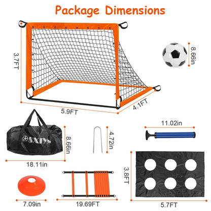 Kids Soccer Goals Portable Soccer Training Equipment With Cones Agility Ladder Target Carry Bag For Toddler/Kids Outdoor Sport Play
