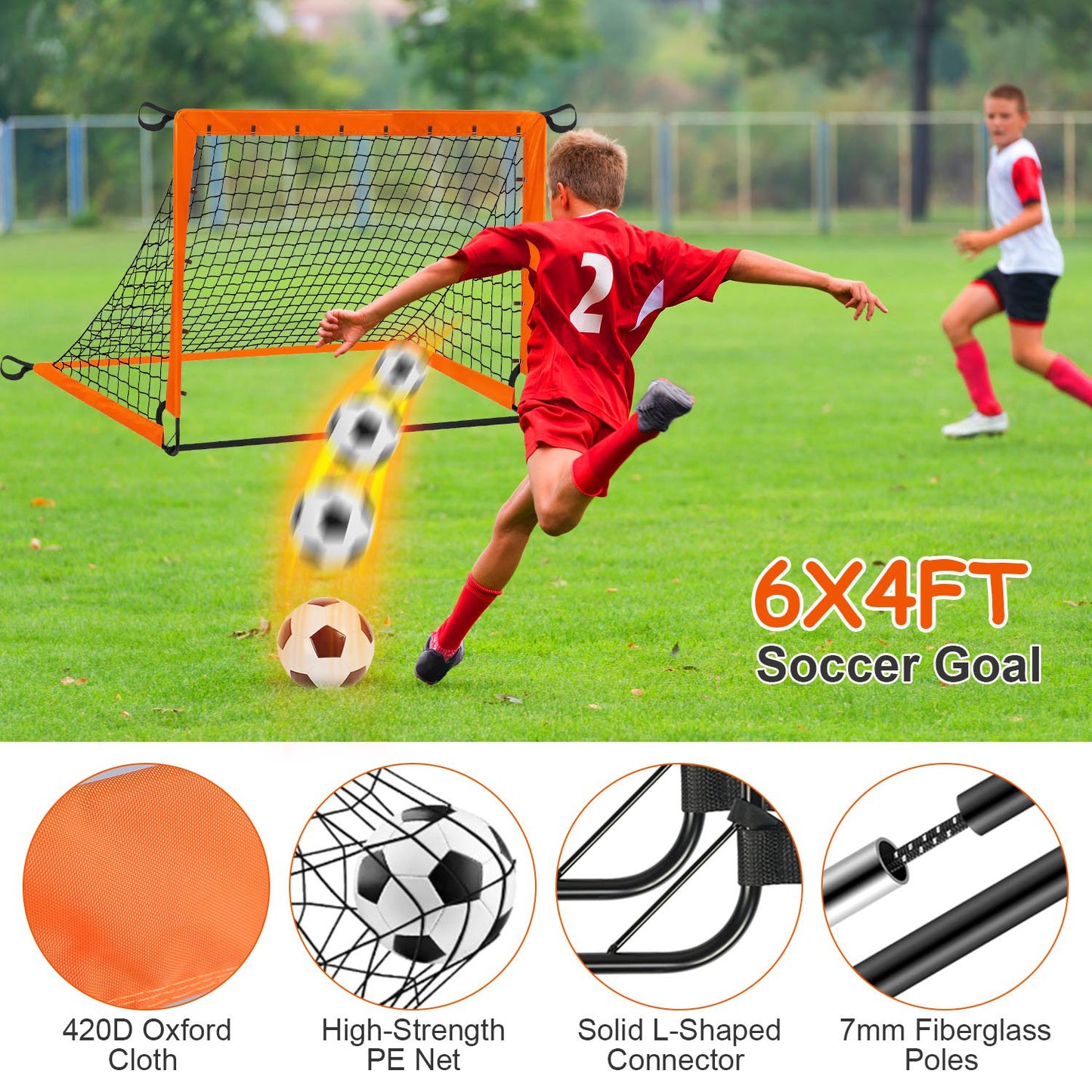 Kids Soccer Goals Portable Soccer Training Equipment With Cones Agility Ladder Target Carry Bag For Toddler/Kids Outdoor Sport Play