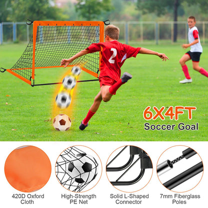 Kids Soccer Goals Portable Soccer Training Equipment With Cones Agility Ladder Target Carry Bag For Toddler/Kids Outdoor Sport Play