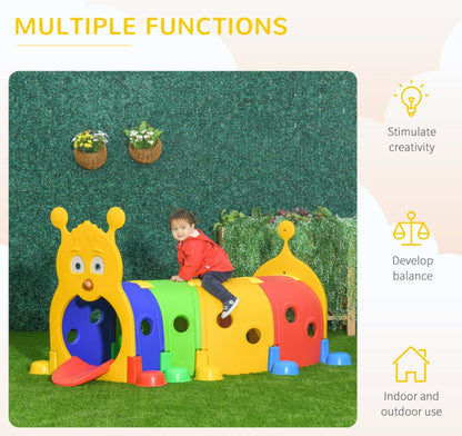 Kids Outdoor Play Tunnel , Multicolor 59 Inches Long, Non-toxic PP, For 3-6 Years Old