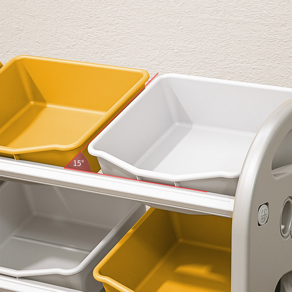 Kids Toy Storage Organizer With 6 Bins, white