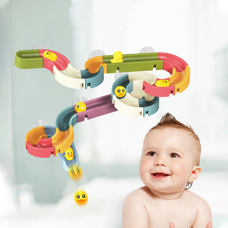 Bath Toys Wall Suction Cup Marble Race Run Track Game