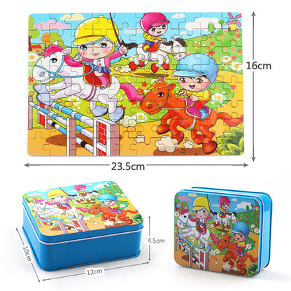 80PCS wooden educational animal puzzles for toddlers/children