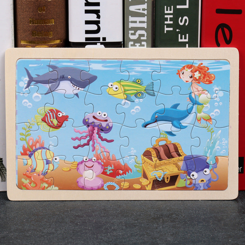 80PCS wooden educational animal puzzles for toddlers/children