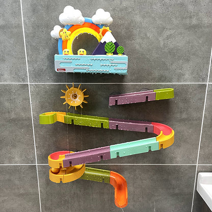 Bath Toys Wall Suction Cup Marble Race Run Track Game
