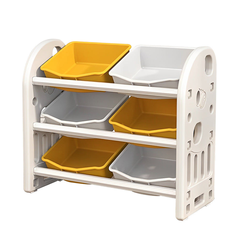 Kids Toy Storage Organizer With 6 Bins, white