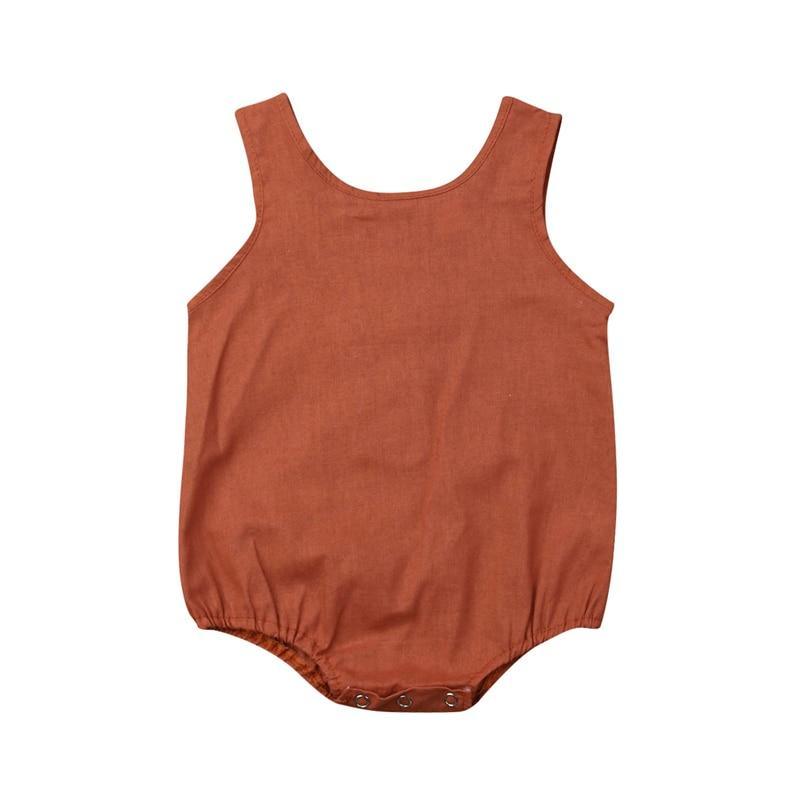 Summer Newborn Baby Girl / Boy Sleeveless Button Romper