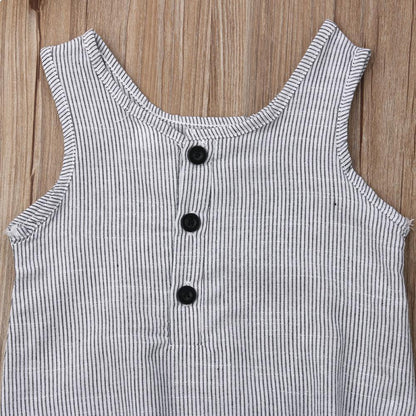 Summer Newborn Baby Girl / Boy Sleeveless Button Romper