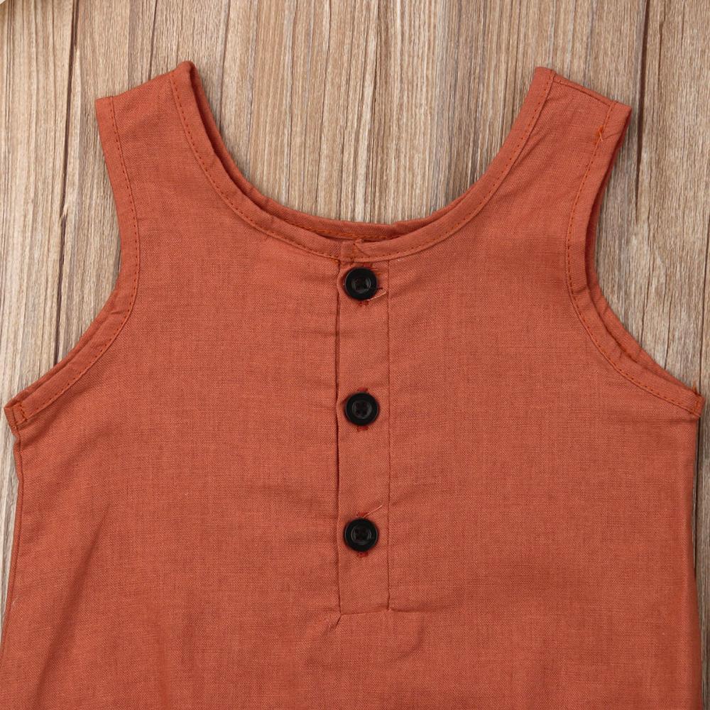 Summer Newborn Baby Girl / Boy Sleeveless Button Romper