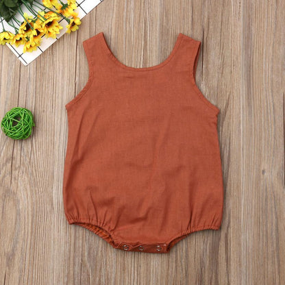 Summer Newborn Baby Girl / Boy Sleeveless Button Romper