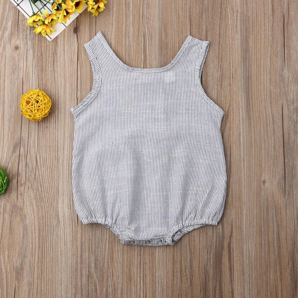 Summer Newborn Baby Girl / Boy Sleeveless Button Romper
