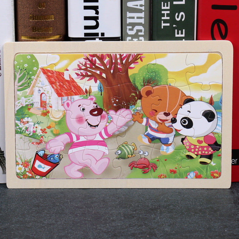 80PCS wooden educational animal puzzles for toddlers/children
