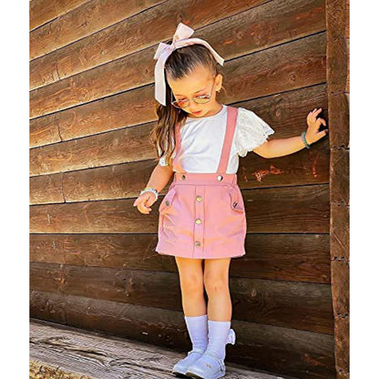 3Pcs Infant Girl Summer Ruffle Ribbed Romper