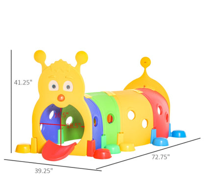 Kids Outdoor Play Tunnel , Multicolor 59 Inches Long, Non-toxic PP, For 3-6 Years Old