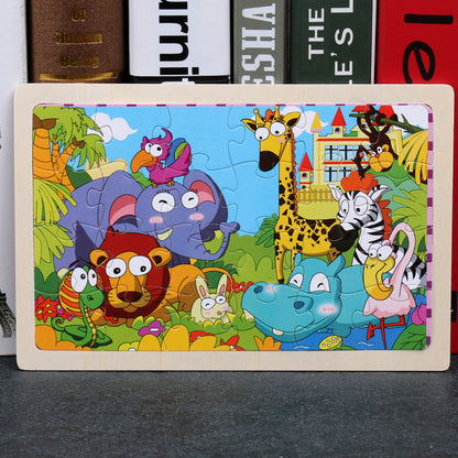 80PCS wooden educational animal puzzles for toddlers/children