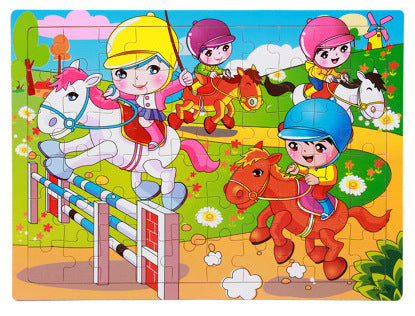 80PCS wooden educational animal puzzles for toddlers/children