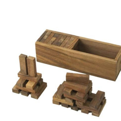 Wooden Building Blocks - Family & Board Games, Competitive Puzzle