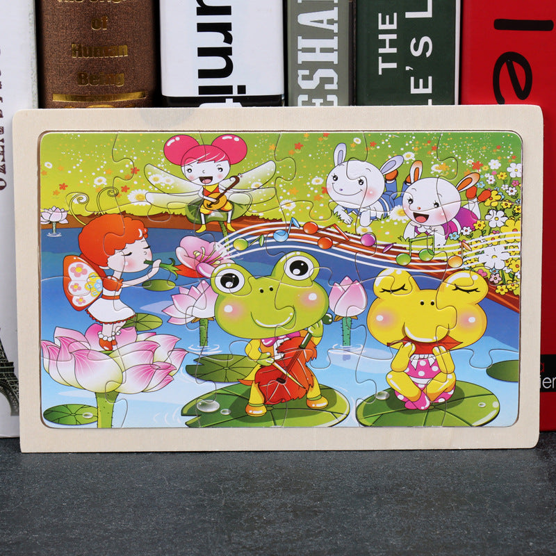 80PCS wooden educational animal puzzles for toddlers/children