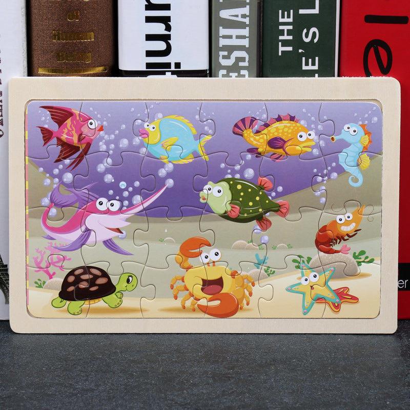 80PCS wooden educational animal puzzles for toddlers/children