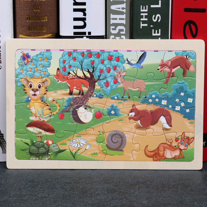 80PCS wooden educational animal puzzles for toddlers/children