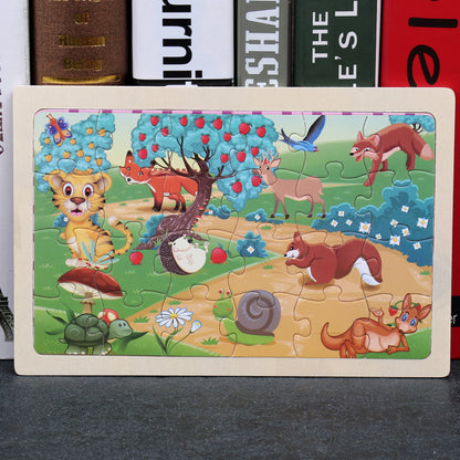 80PCS wooden educational animal puzzles for toddlers/children