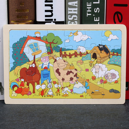 80PCS wooden educational animal puzzles for toddlers/children