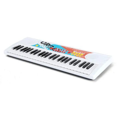 49 Keys Kids Electronic Keyboard With Microphone, 8 Tones & Rhythms Age 3+ - White